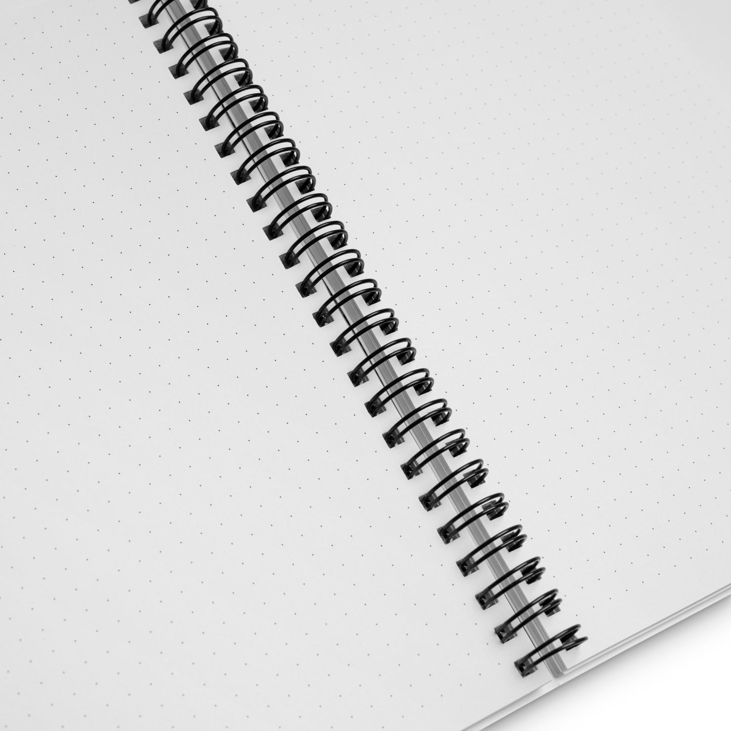 Metalldraht-Spiralbindung und 89 g/m² Dotted-Papier des Spiralnotizbuchs A5 – Detailansicht Papierqualität