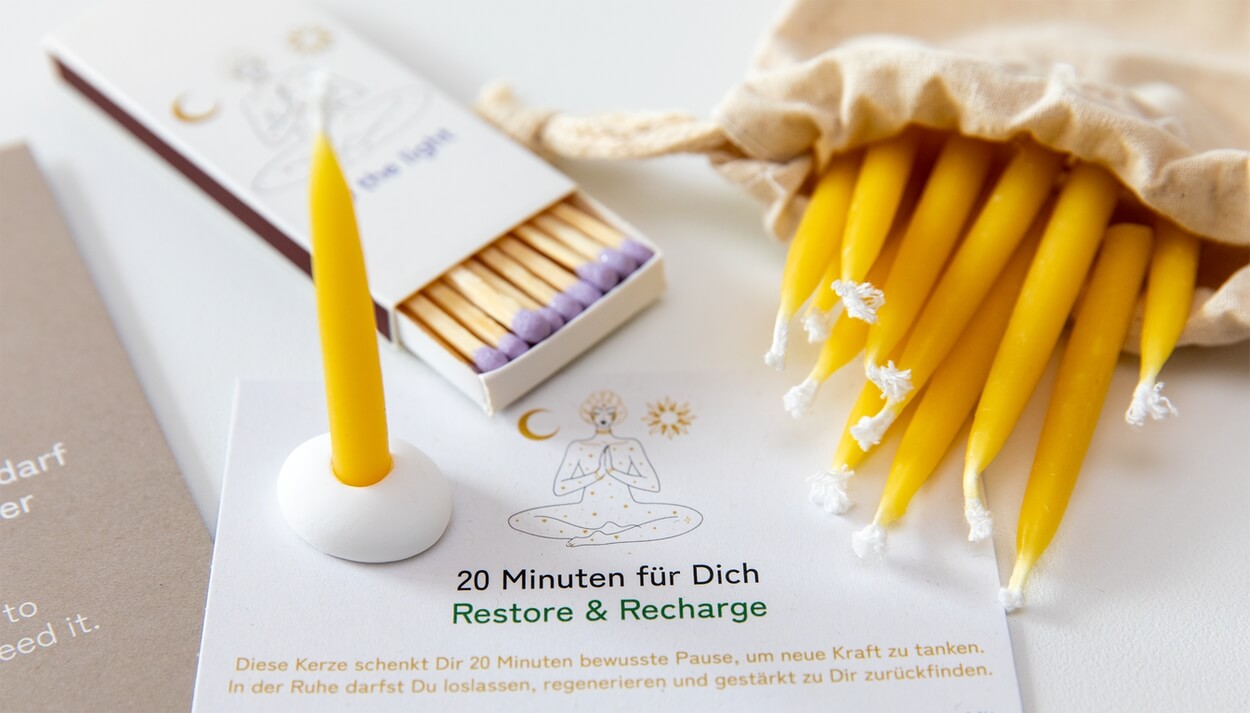 Achtsamkeits-Geschenkset mit Bienenwachskerzen & Affirmationskarten – für besondere Menschen & sich selbst.