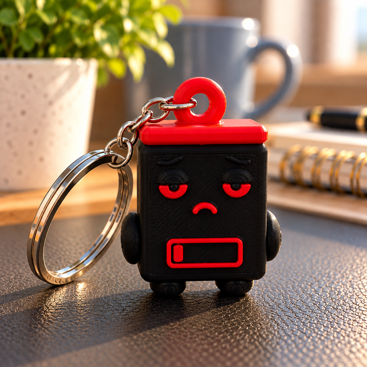 Energie-Buddy – Schlüsselanhänger im Akku-Design, 2er-Set