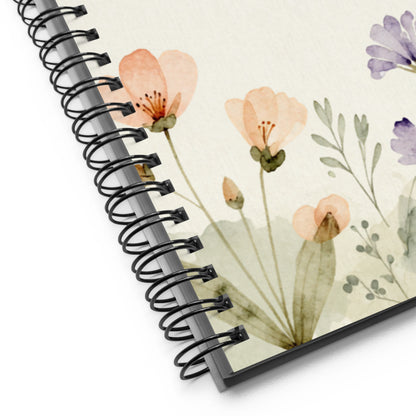 Geöffnetes Dotted-Notizbuch A5 mit Punktraster für Journaling, Dankbarkeit & Selbstreflexion im Sommer.